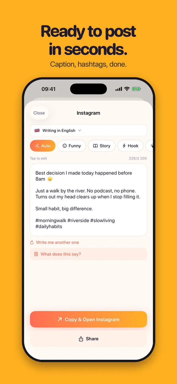 Voice To Caption app screenshot